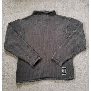 Vintage Harley Davidson Women's Knit Sweater High Neck Logo Brown Size Med